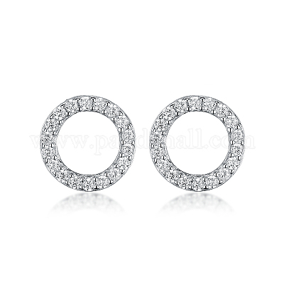 Элегантные и шикарные серебряные серьги-гвоздики s925 с бриллиантами в форме круга RA3365-1