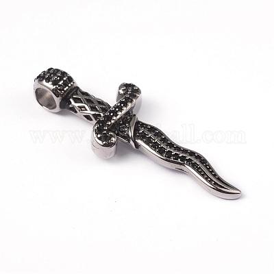 Большие подвески из хирургической нержавеющей стали 316 со стразами STAS-K086-21AS-1