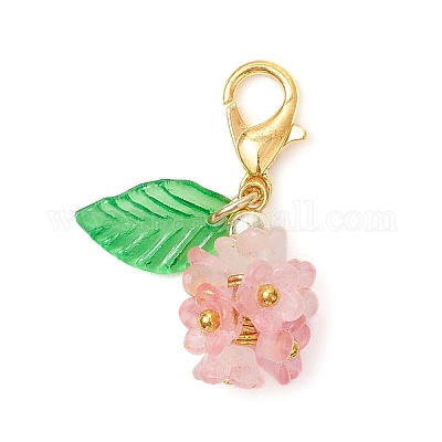 Подвесные украшения из прозрачного акрила с матовым цветком HJEW-JM03714-1