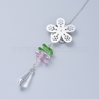 Хрустальная остроконечная пуля люстра призма украшения висит ловец солнца AJEW-I040-14P-1