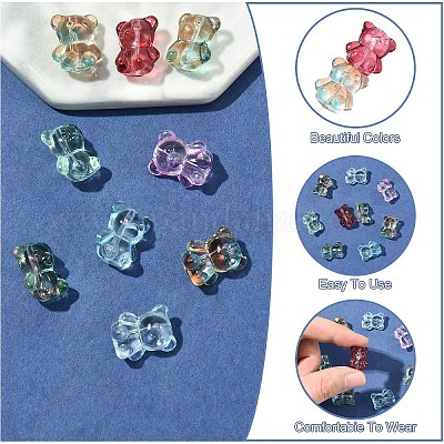 10 шт. Прозрачные стеклянные бусины&nbsp;GLAA-YW0005-13-1