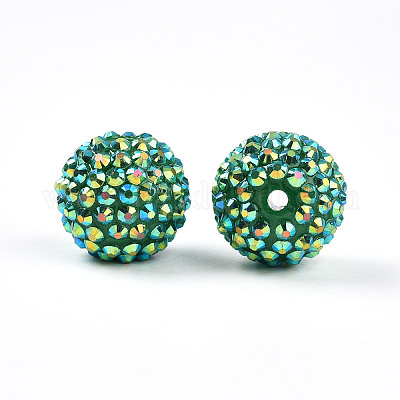 Коренастый смолы горный хрусталь жевательная резинка мяч бусины RESI-S256-20mm-SAB13-1