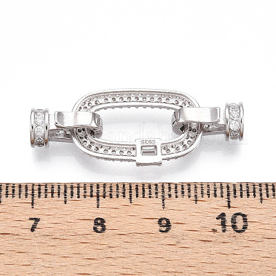 925 серебряная застежка с микропаве из прозрачного кубического циркония STER-T008-146P-1