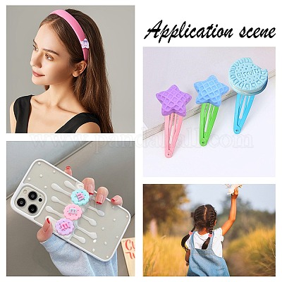 60 шт. 6 стиля непрозрачных смоляных кабошонов CRES-SC0001-84-1