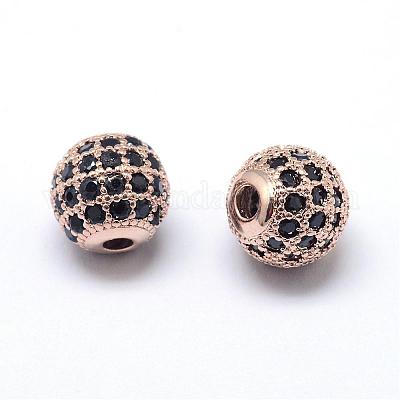 Стойки обшивки латунь кубического циркония бусы ZIRC-S001-10mm-B01-1