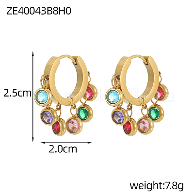 Серьги-люстры из нержавеющей стали 304 STAS-OY003-66G-1