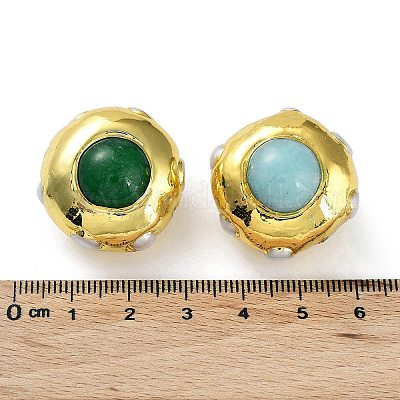 Круглые бусины из натурального окрашенного белого нефрита KK-K348-01G-1