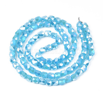 Стеклянные бусины с гальваническим покрытием  EGLA-N002-13-A05-1