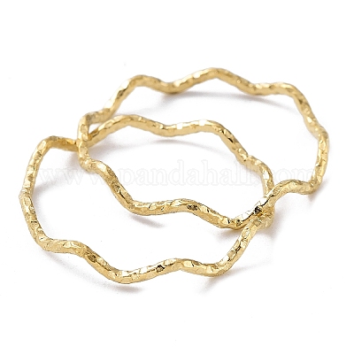 Кольца для пальцев из текстурированной волнистой стали 304 с ионным покрытием (IP) RJEW-G298-02G-1