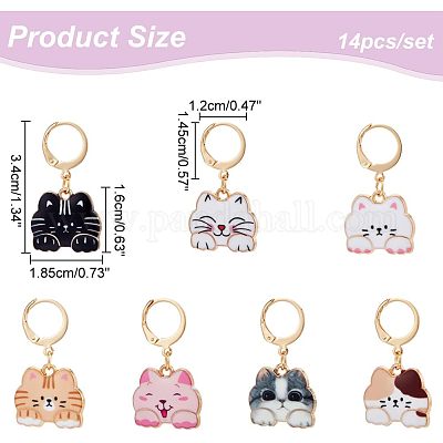 Подвеска в виде кошачьей головы из сплава эмали AJEW-PH01436-1