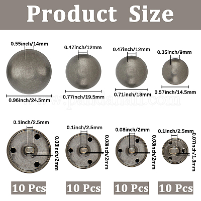 40 шт. латунные пуговицы с 3 отверстиями BUTT-CY0001-18B-1