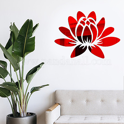 Large Wall Stickers Flower Self Adhesive Acrylic 3D Living Room