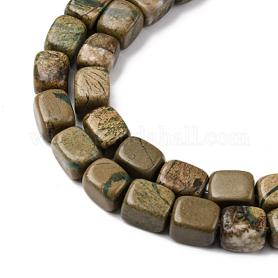 Нити бусин из натурального камня вердит G-B155-D08-1