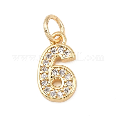 Латунные микропаве прозрачные кубические циркониевые подвески KK-G544-04G-06-1