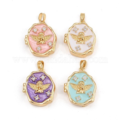 Латунные подвески с микропаве из прозрачного кубического циркония KK-P335-07G-1