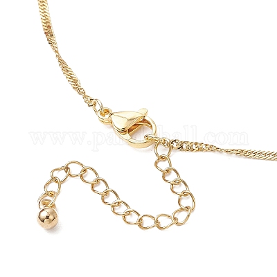 Натуральный культивированный пресноводный жемчуг картофельный кулон 304 нержавеющая сталь сингапурские цепочки ожерелья NJEW-JN05273-01-1