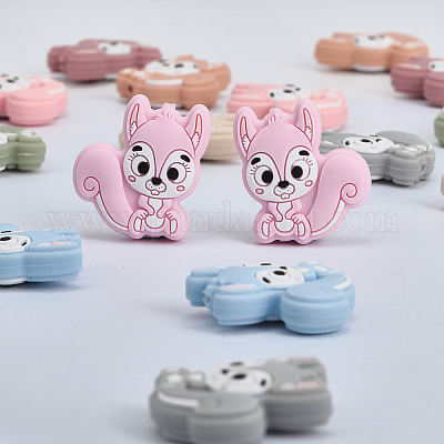 20 шт. 10-цветные бусины из пищевого экологически чистого силикона в виде белки SIL-GL0001-02-1