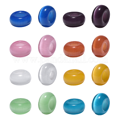 8 14mm Assorted Rondelle Polymer Clay Large Hole Beads