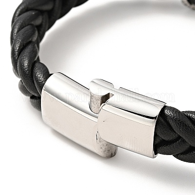 Браслет из нержавеющей стали 304 с бусинами и магнитной застежкой для мужчин и женщин BJEW-C021-22-P-1