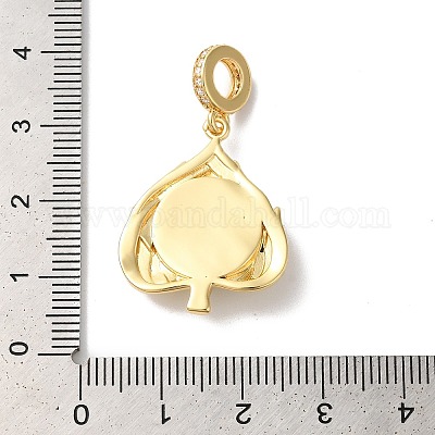 Стеллажное покрытие латунь микро паве прозрачный кубический цирконий европейские подвески-подвески KK-G504-26G-02-1