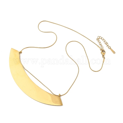 Ожерелья-нагрудники с подвеской в форме арки из нержавеющей стали 304 NJEW-P334-01G-1