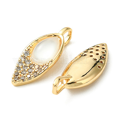 Латунные микропаве прозрачные подвески с фианитом KK-M277-07A-G-1