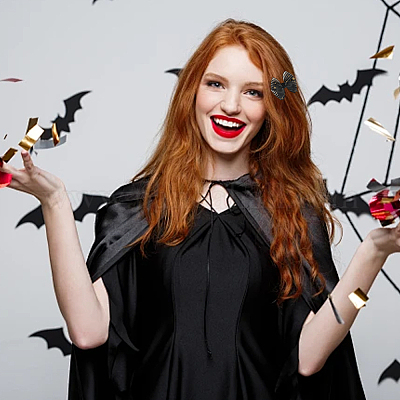 8 шт. 4 заколки и шпильки для волос из искусственной кожи аллигатора в стиле Хэллоуина с летучей мышью и бантом PHAR-WR0001-01-1