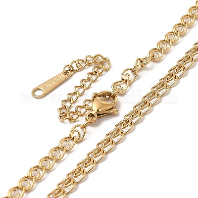 Женское ожерелье из нержавеющей стали 304 с ионным покрытием (IP) NJEW-G097-10G-1