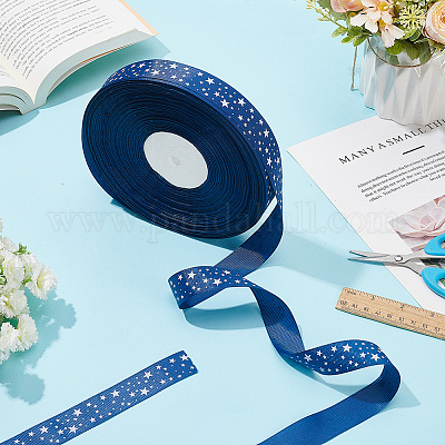 Лента из полиэстера в крупную ленту длиной 100 ярдов со звездами. OCOR-WH0088-76-1