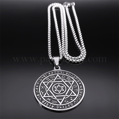 201 кулон из нержавеющей стали с изображением созвездия Звезды Давида 12 NJEW-K283-32P-1