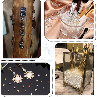 4 набор акриловых кабошонов со стразами с заостренной концом GACR-SP0001-02B-1