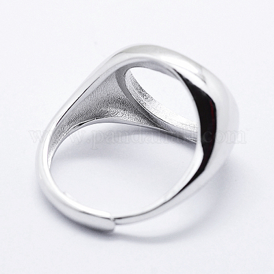 Компоненты перстня из стерлингового серебра 925 пробы с родиевым покрытием STER-G027-12P-1