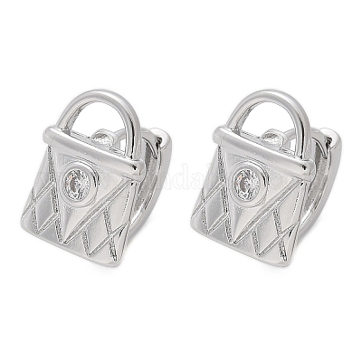 Серьги-кольца из латуни и стекла EJEW-Q014-12P-1