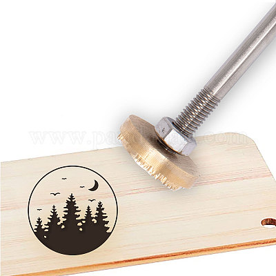 Shop CREATPLANET 30mm Wood Branding Iron Forest Moon Bird Pattern BBQ Heat  Stamp with Replaceable Brass Head and Wood Handle for Leather Baking  Stamping Heated Grilling Tools for Jewelry Making - PandaHall