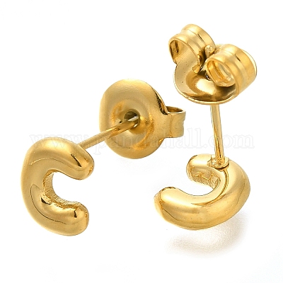 Серьги-гвоздики из нержавеющей стали 304 EJEW-I316-01G-C-1