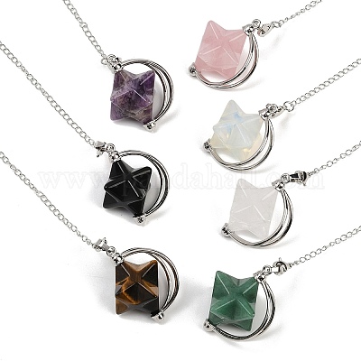 Маятники для биолокации с заостренными концами из натуральных и синтетических драгоценных камней HJEW-Z007-01P-1