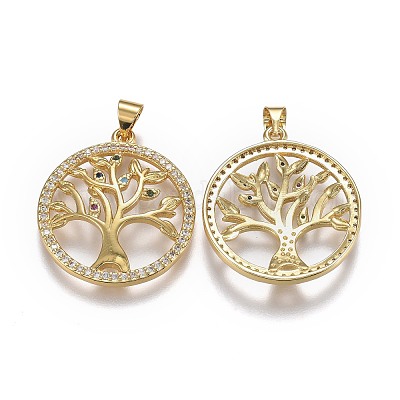 Латунные подвески из микро-паве ZIRC-A011-29G-1