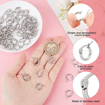40 пара серег-колец из гипоаллергенной нержавеющей стали 304 EJEW-UN0002-35-1