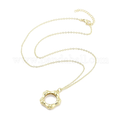 Ожерелья с подвесками из латуни с прозрачным кубическим цирконием NJEW-B101-03G-02-1