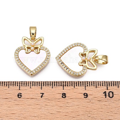 Латунные микропаве прозрачные подвески с фианитом KK-N254-202G-1