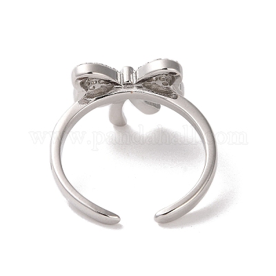 Открытое кольцо-манжета из латуни с микропаве из кубического циркония RJEW-K256-58H-P-1