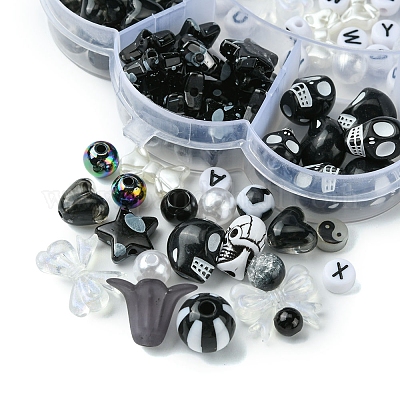 Наборы для изготовления браслетов из акрила и АБС-пластика с имитацией жемчуга своими руками DIY-FS0006-50-1