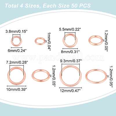 200 шт. 4 стиля латунных соединительных колец KK-PH0009-06-1