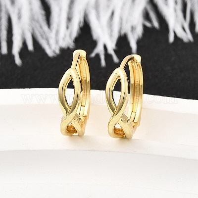 Серьги-кольца из латуни бесконечности для женщин EJEW-U068-01G-1