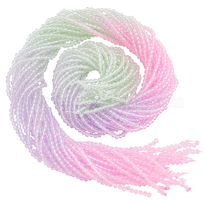 20 нить прозрачных стеклянных бусин градиентного цвета GLAA-GA0001-79C-1