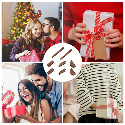 8 пара сережек-гвоздиков из орехового дерева с овальной MAK-CA0001-16-1