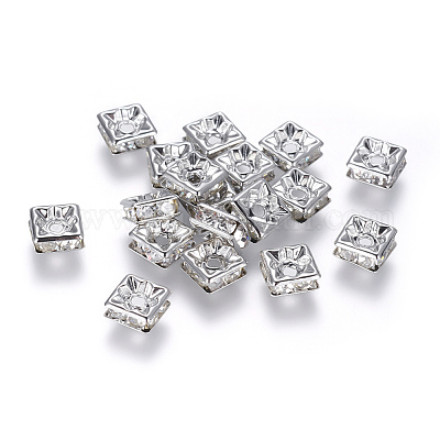 Messing Strass Zwischen perlen&nbsp;RB-A013-6x6-01P-NF-1