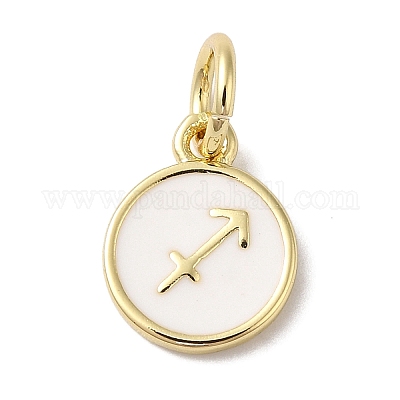 Настоящие 18-каратные позолоченные латунные эмалевые подвески KK-L216-001G-C02-1