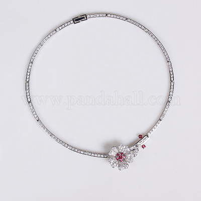 Комплекты из латунных подвесок-цепочек и серег-гвоздиков с микропаве из кубического циркония WG63143-01-1