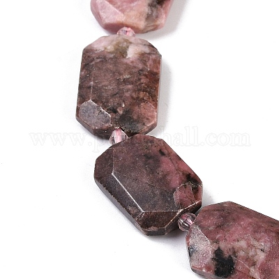 Природные родонит бисер нитей G-B125-P01-01-1